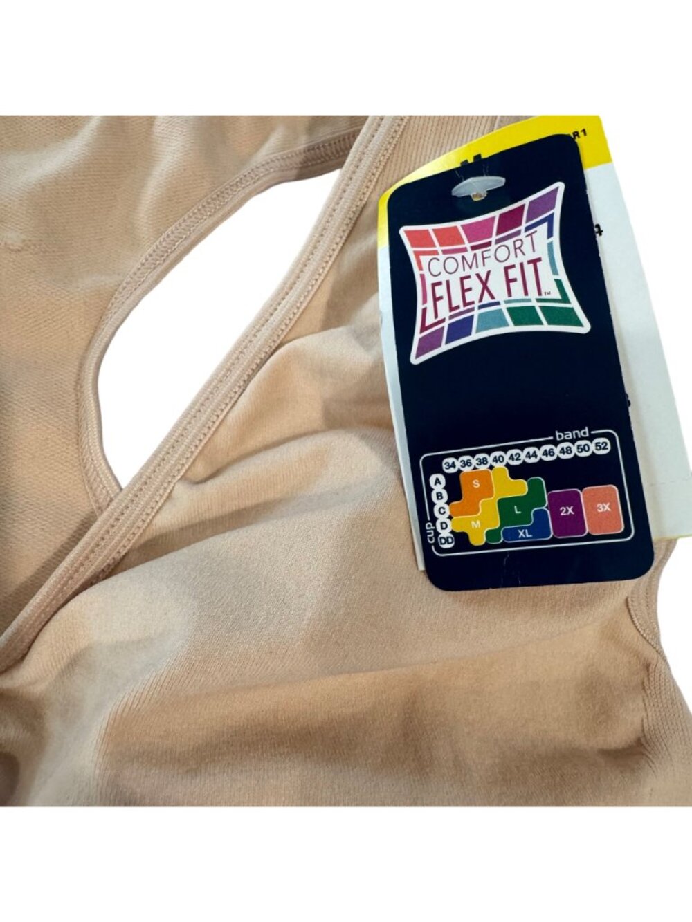 Fruit Of The Loom Comfort Flex Fit Wireless Sports Bra M DHHB39 Soft Taupe NWT - Picture 4 of 9